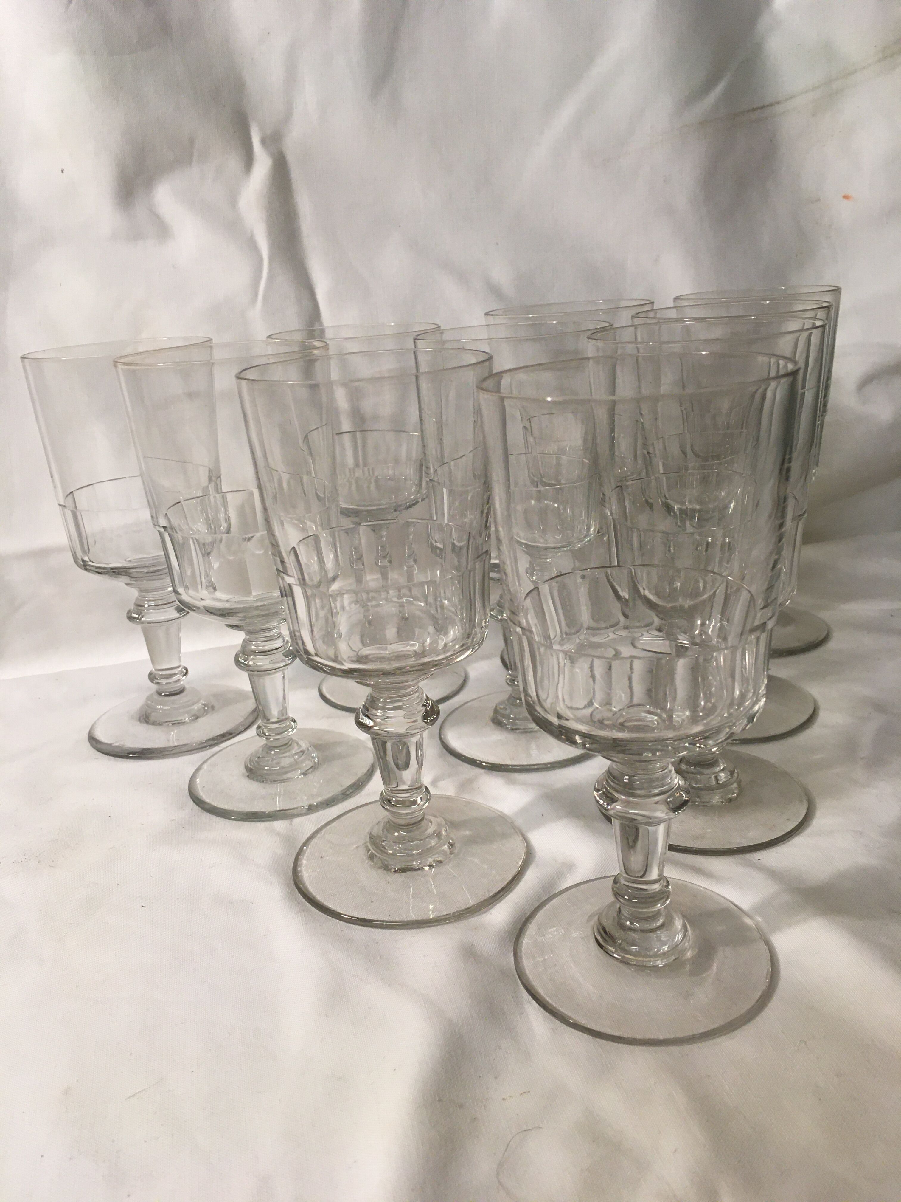 10 cut glass walking glasses