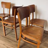 4 camel Thonet bistro chairs