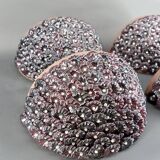 4 Wrought Iron Wall Lights with Flowers and Glass Beads, Murano, Italy, 1930