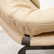 Saporiti Onda armchair in cream-colored leather