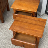 Set of chest of drawers and bedside tables in solid oak – European manufacturing