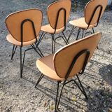 4 vintage faux leather chairs
