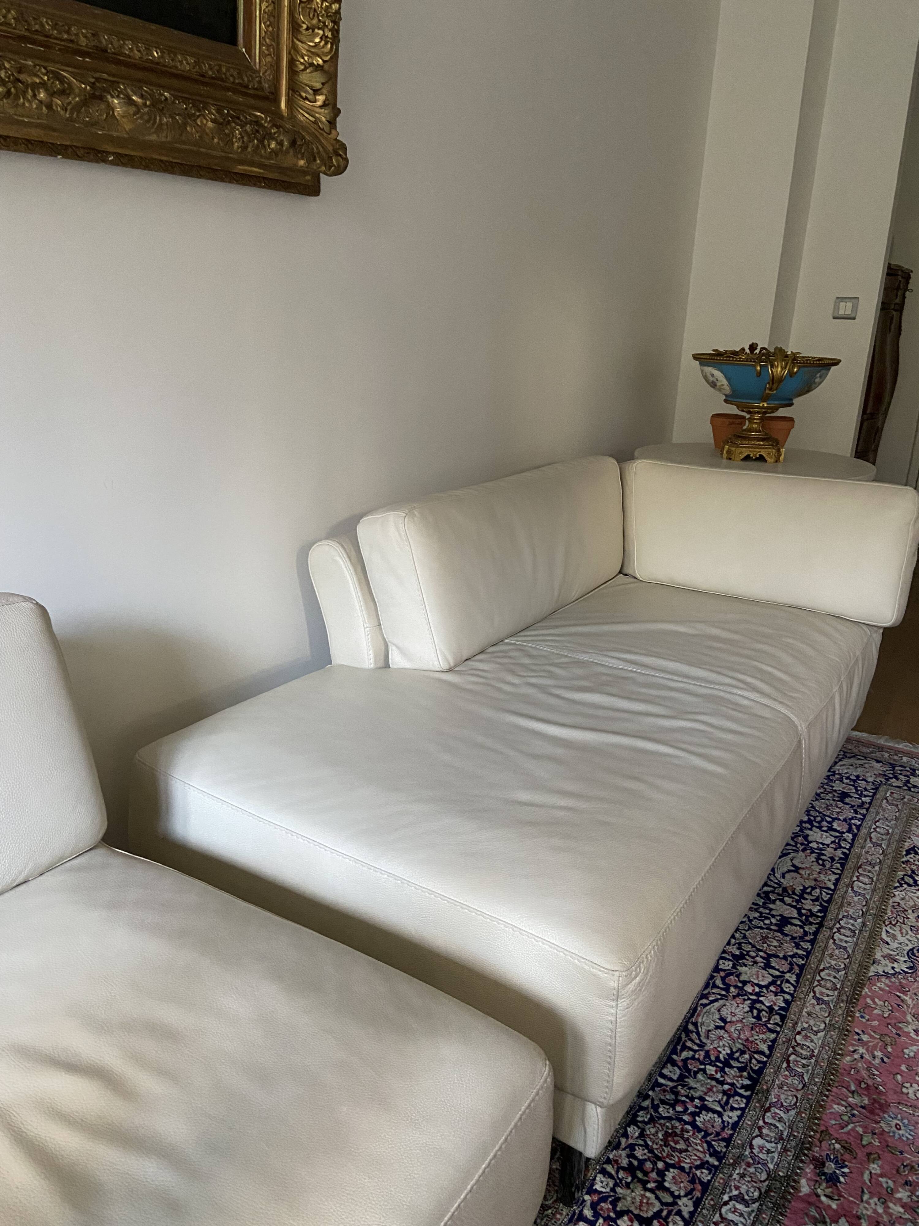 Vintage leather daybed and chaise longue by Habitat