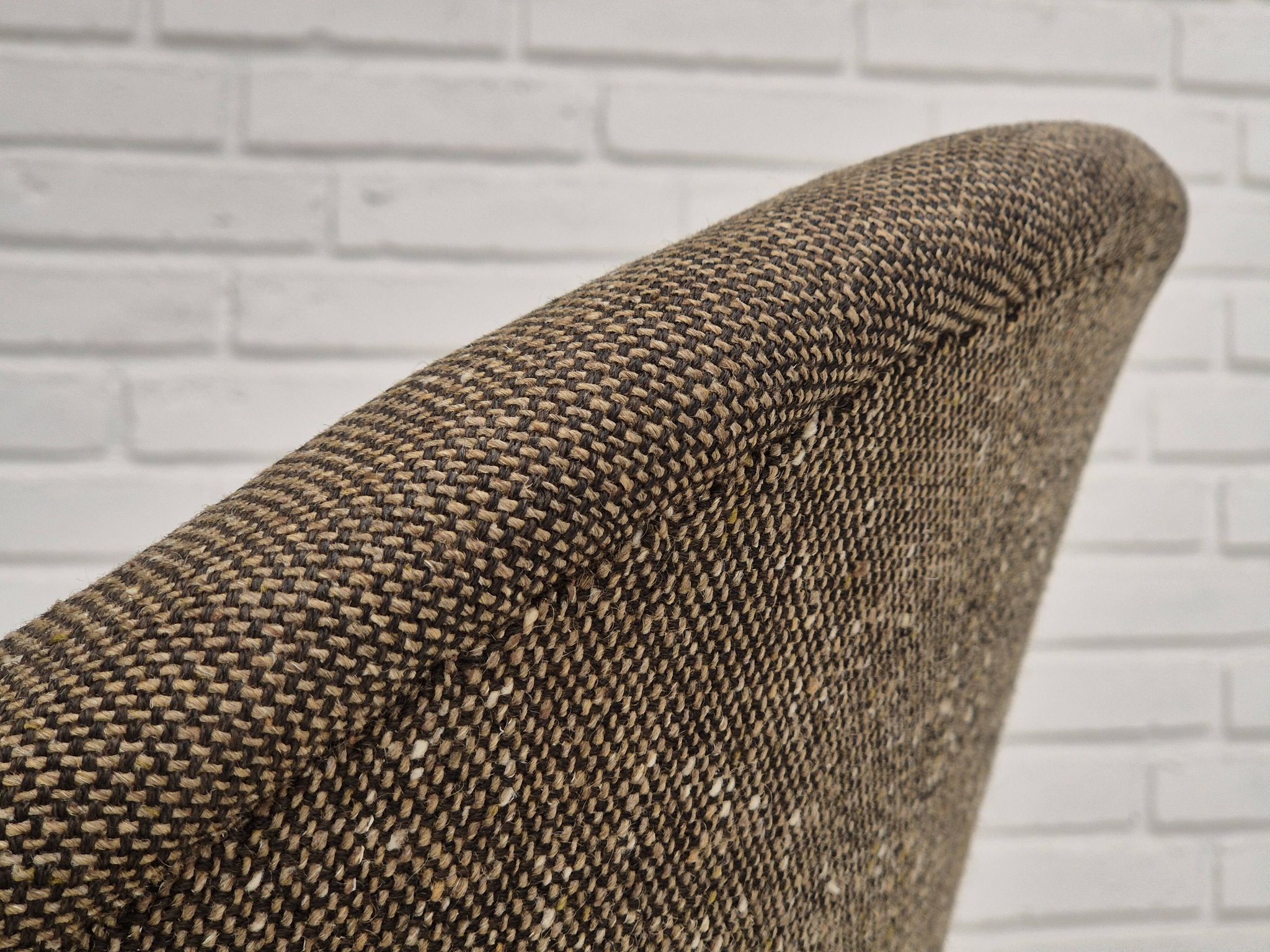 1960s, Danish armchair, furniture wool/cotton fabric, teak wood.