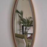 1960s Oval Wall Mirror with Brass Frame by Sant’Ambrogio De Berti