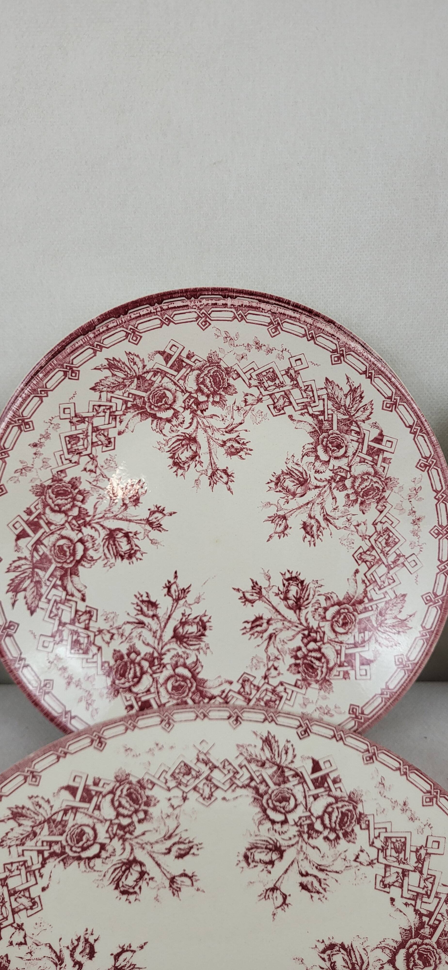 10 Sarreguemines earthenware plates