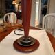 Art deco mahogany desk lamp foot