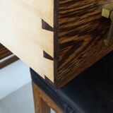 Secretary desk with stool in macasar from the 60s