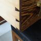 Secretary desk with stool in macasar from the 60s