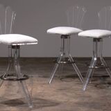 Plexiglass lucite bar stools and chrome swivel bar chairs,Hill Manufacturers