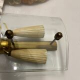 Brass Glass Sconces in a Fontana Arte  style
