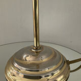 Vintage lamp from the 70s in brass and opaline