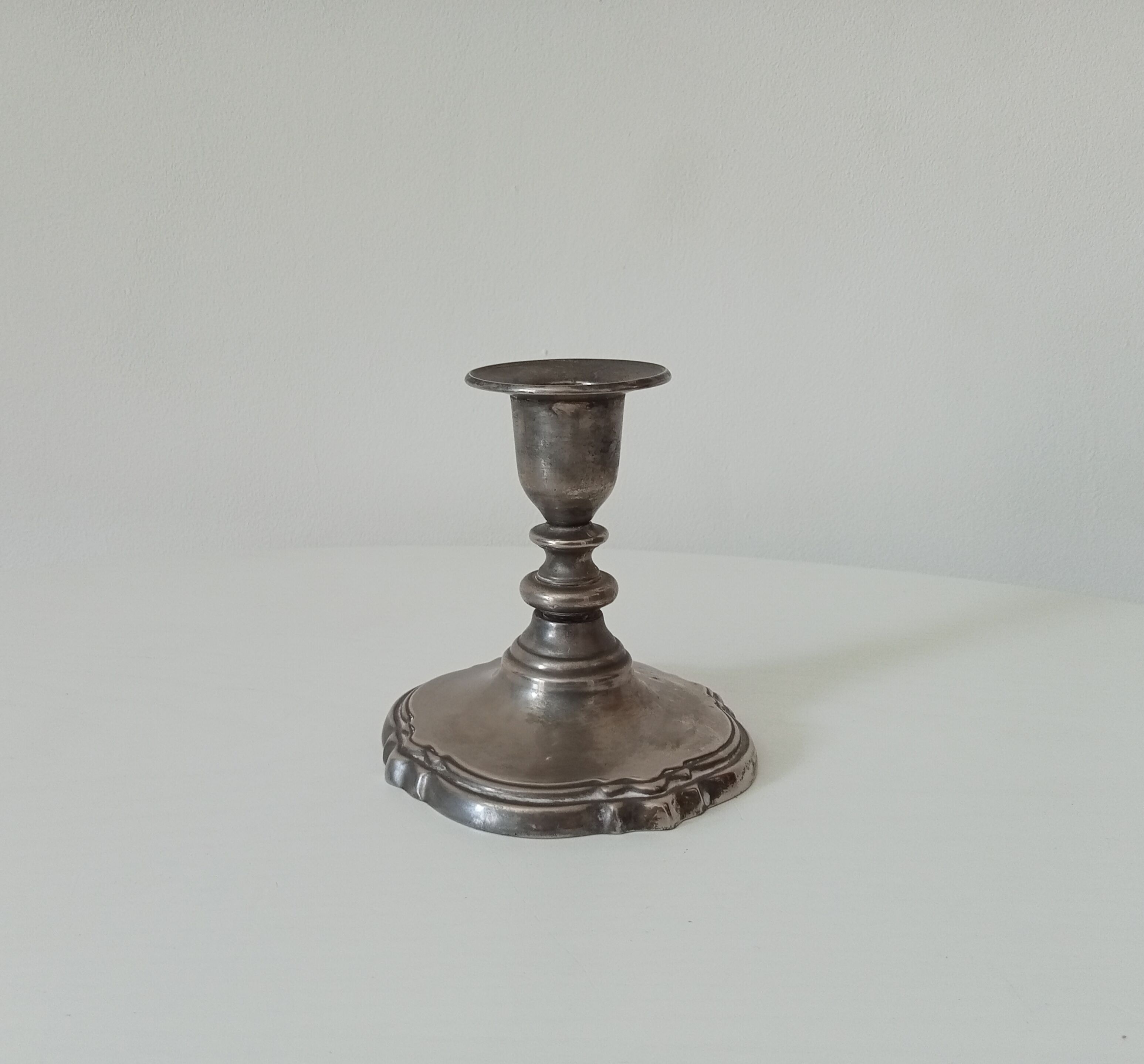 Vintage pewter candle holder