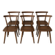 Set of 6 Brutalist chairs in solid wood