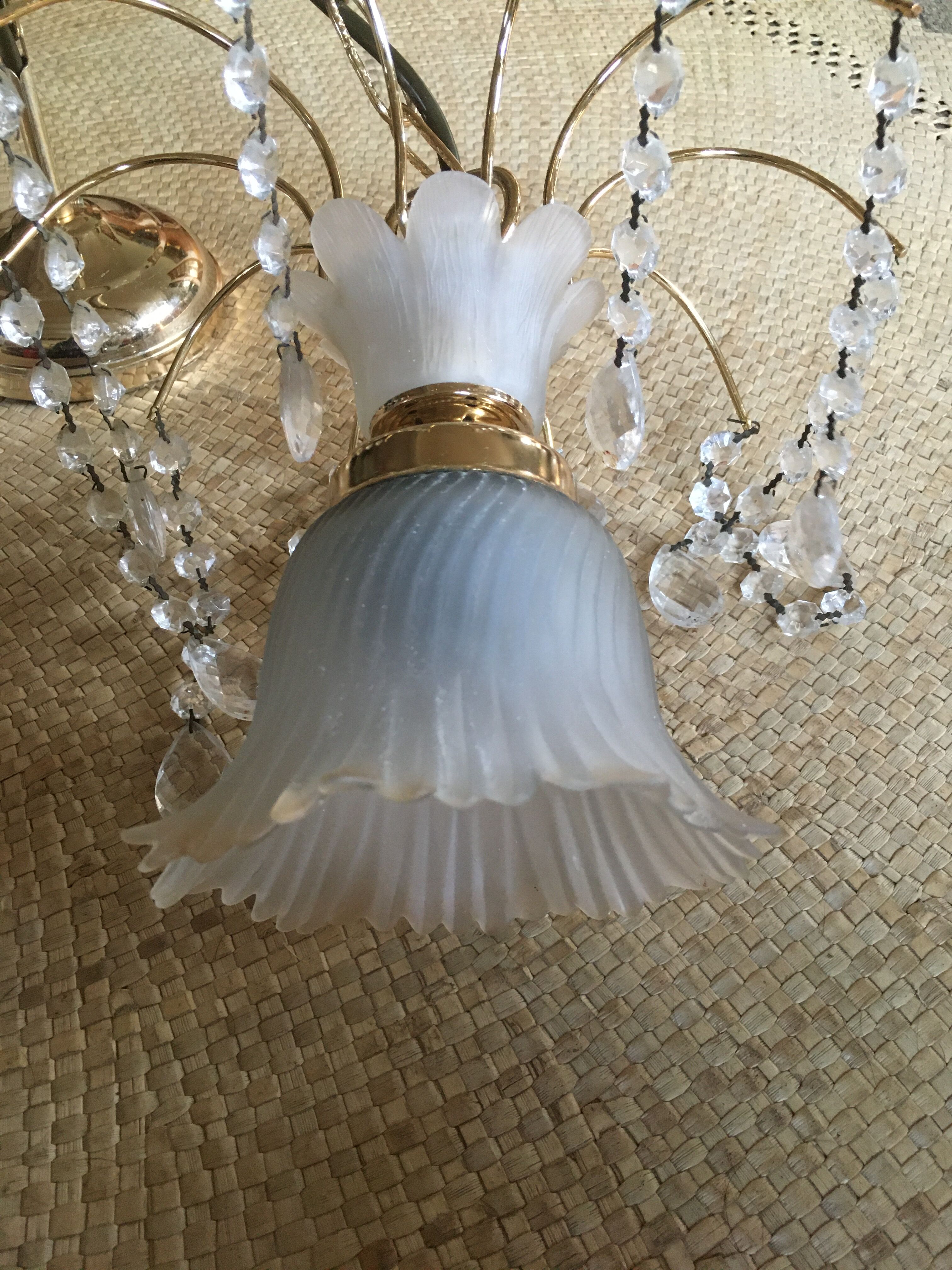 Hanging lamp with stamps