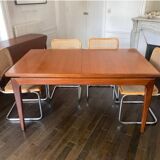 Vintage teak "portfolio" extendable table for 4 to 10 people - attributed to Niels Bach for Glostrup - Denmark 1960