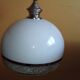 Hanging lamp 1970 globe white and grey glass silver