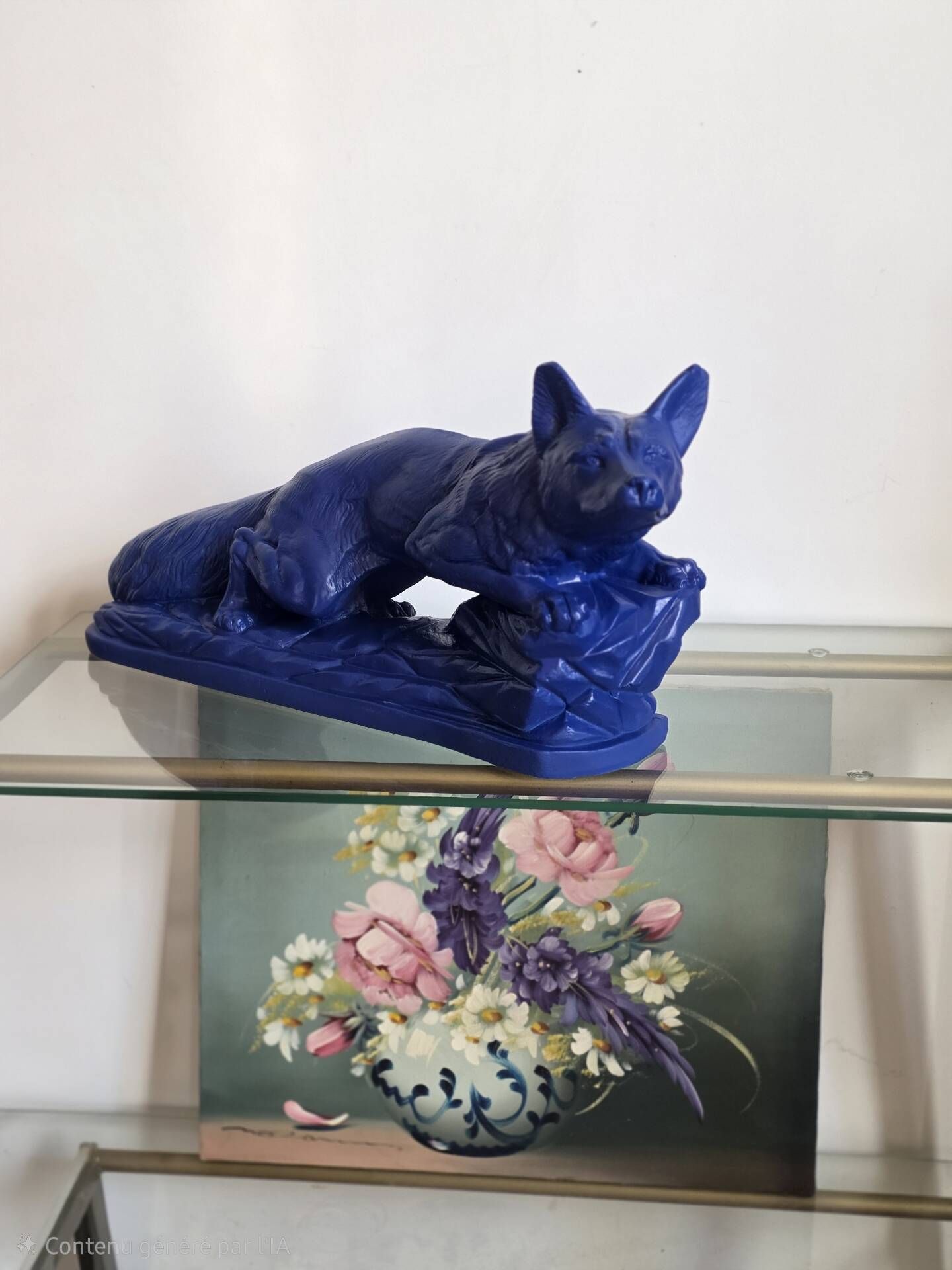Sculpture années 50 bleu Klein