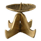 Brutalist vintage brass candlestick