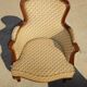 Bergère armchair in walnut and upholstered fabrics, set of 2