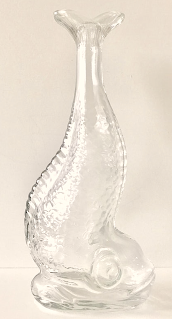 Carafe, bottle shaped fish in glass