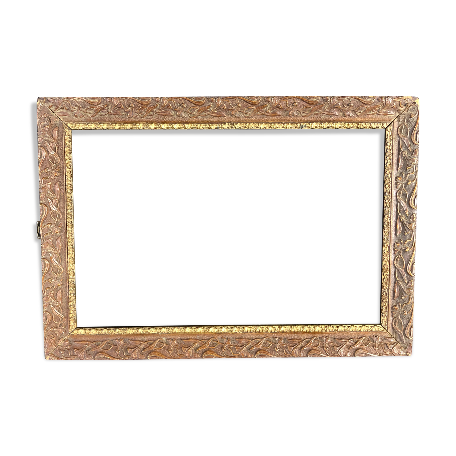 Old frame wood and stucco patinated and gilded