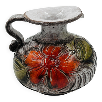 Bowl Vase "Flower Power" – Vintage Italian Ceramic (Brutalist Style)
