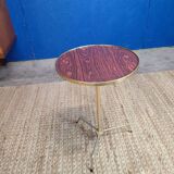 Table d'appoint  vintage, laiton et palissandre