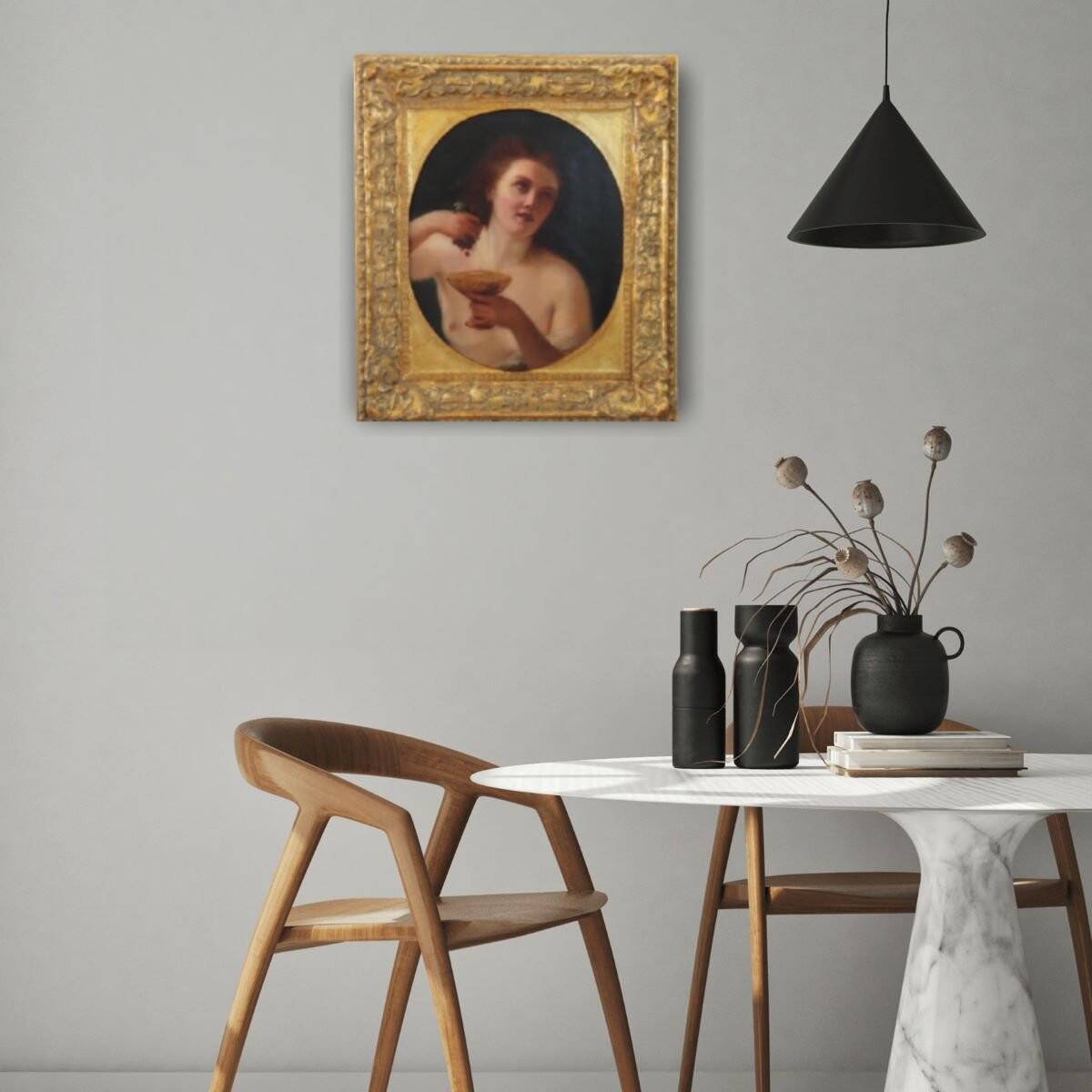 Mythological Figure Of Maenad, Oil Painting On Canvas, Italy 19th Century