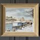 Oil on canvas by Lucien Cormier The Washhouse Boats Nantes 2009