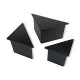 Set of three triangle side tables wood black design