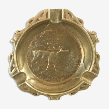 Brass deer-patterned ashtray