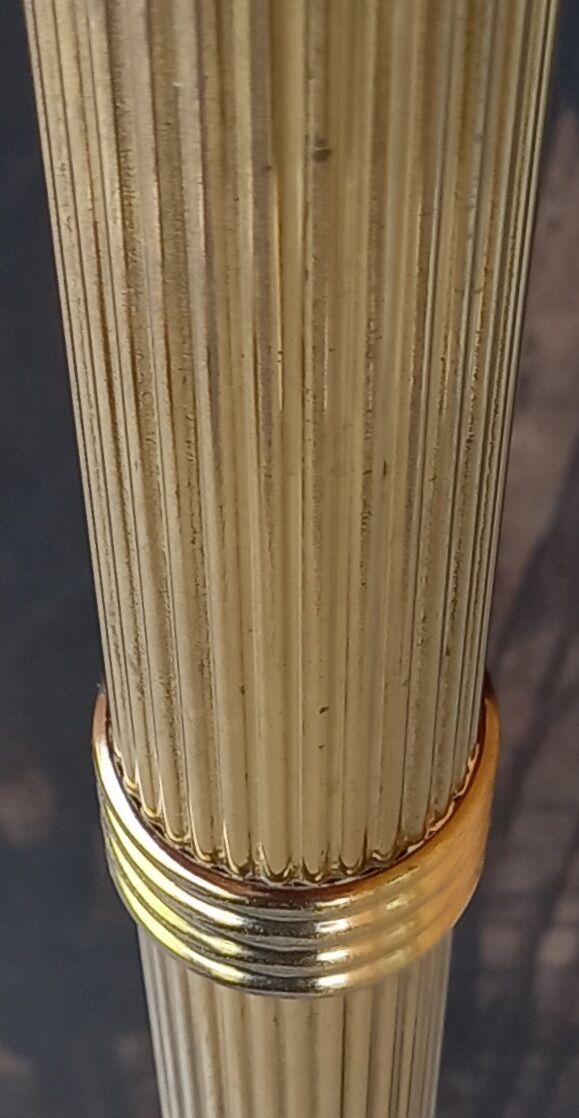 80s gold-plated brass halogen floor lamp