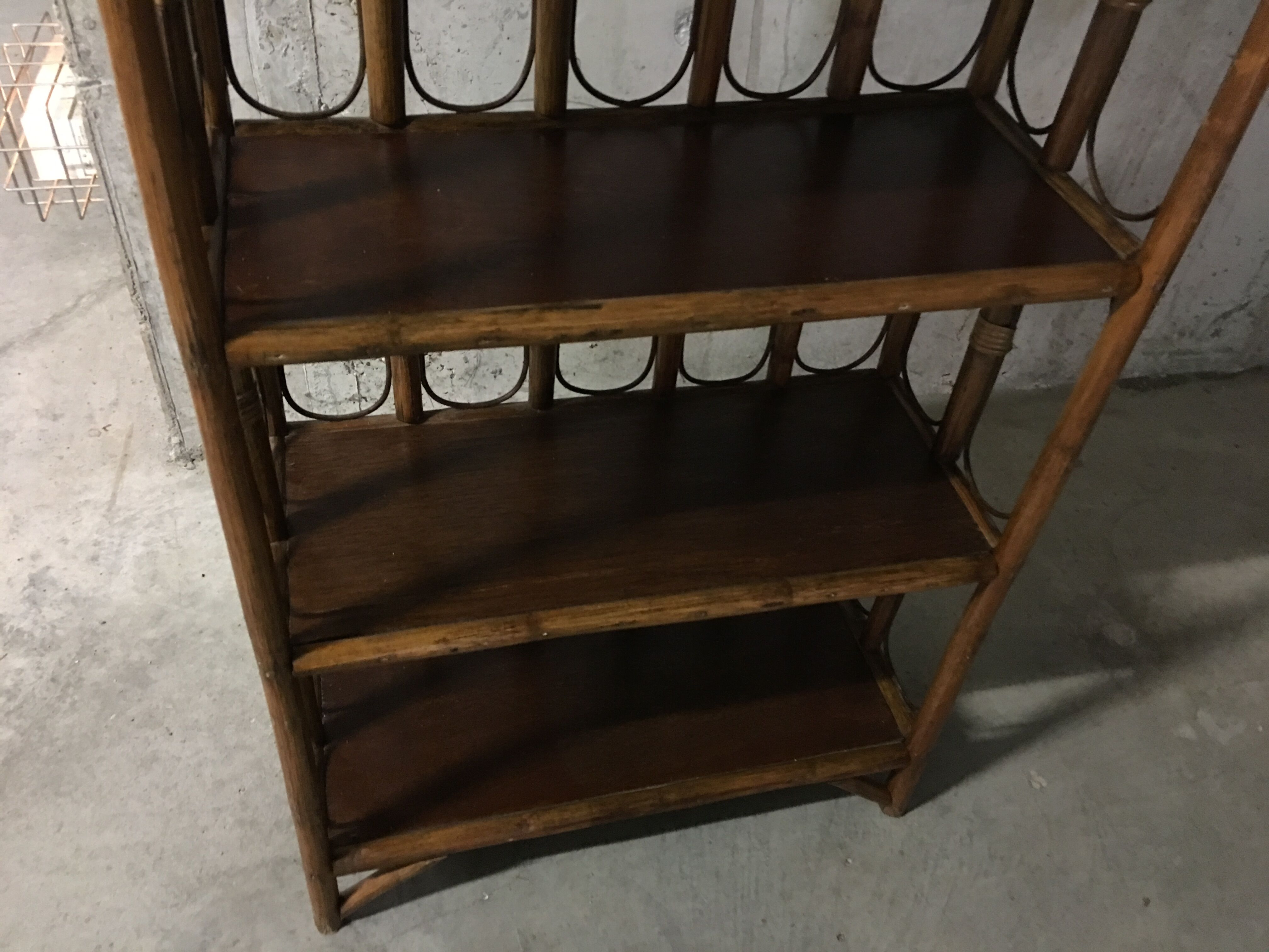 Rattan bookcase 70s