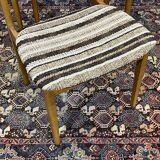 Set of 4 English chairs from the 70s in blond oak.