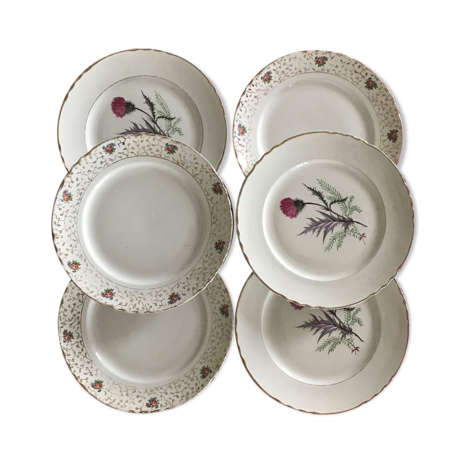 Series of 6 vintage plates