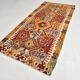5x10 Red & Orange Geometric Vintage Kilim Rug,142x302Cm