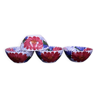4 Pretty vintage ceramic bowls hand-painted