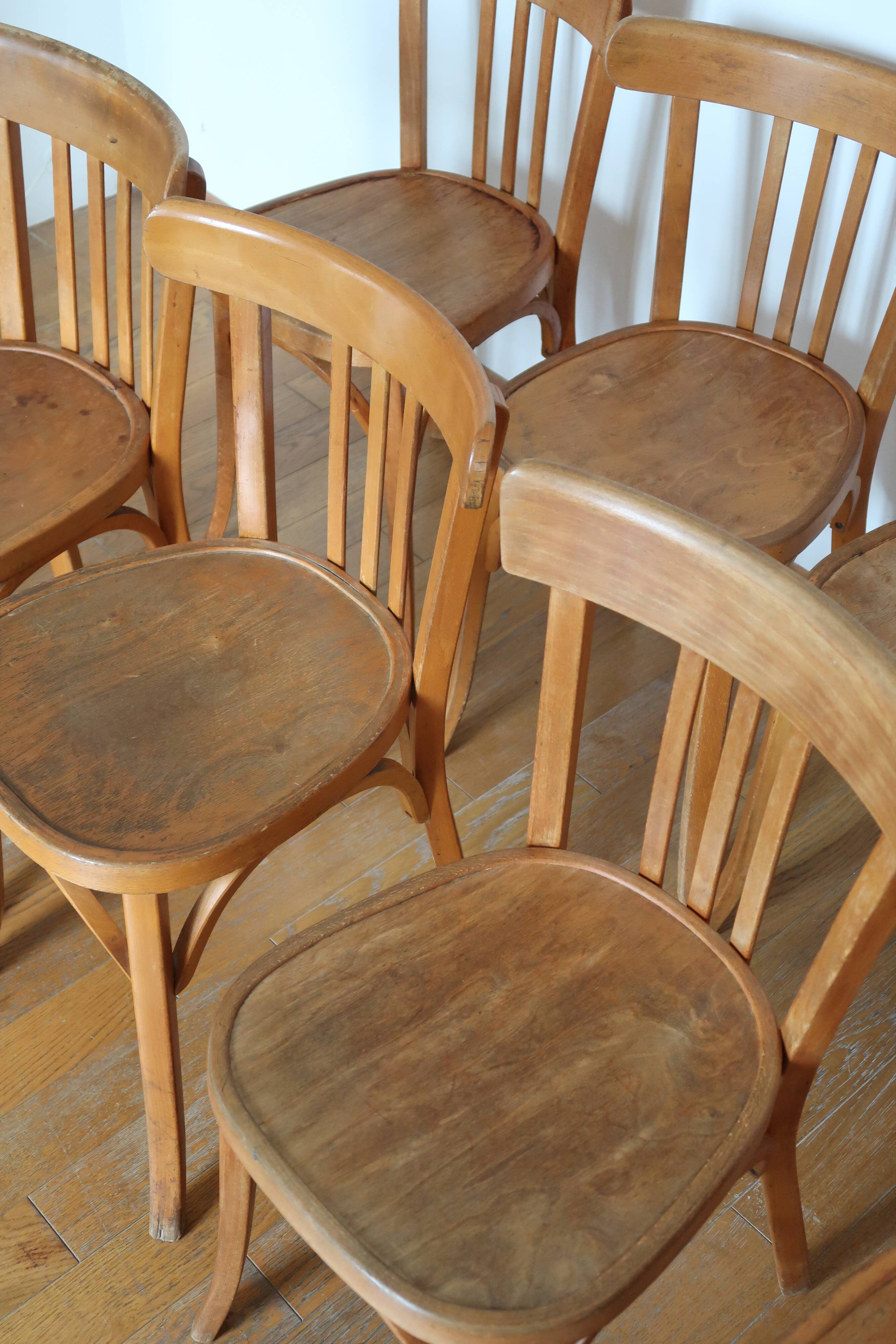 Set of 10 baumann bistro chairs