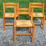Set of 3 chairs from Regain in solid elm.