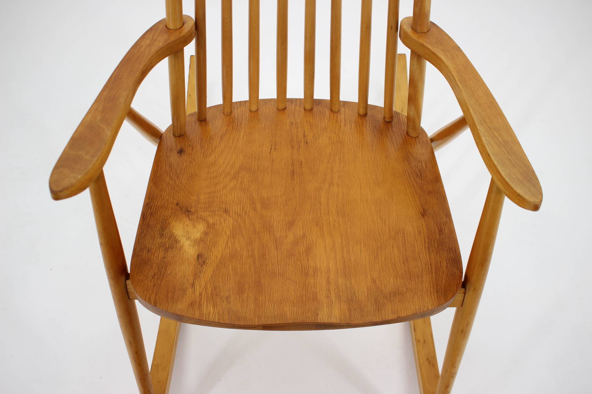 1960s Mid-century Wooden Rocking Chair, Czechoslovakia
