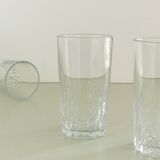 Set of 8 transparent glass water glasses