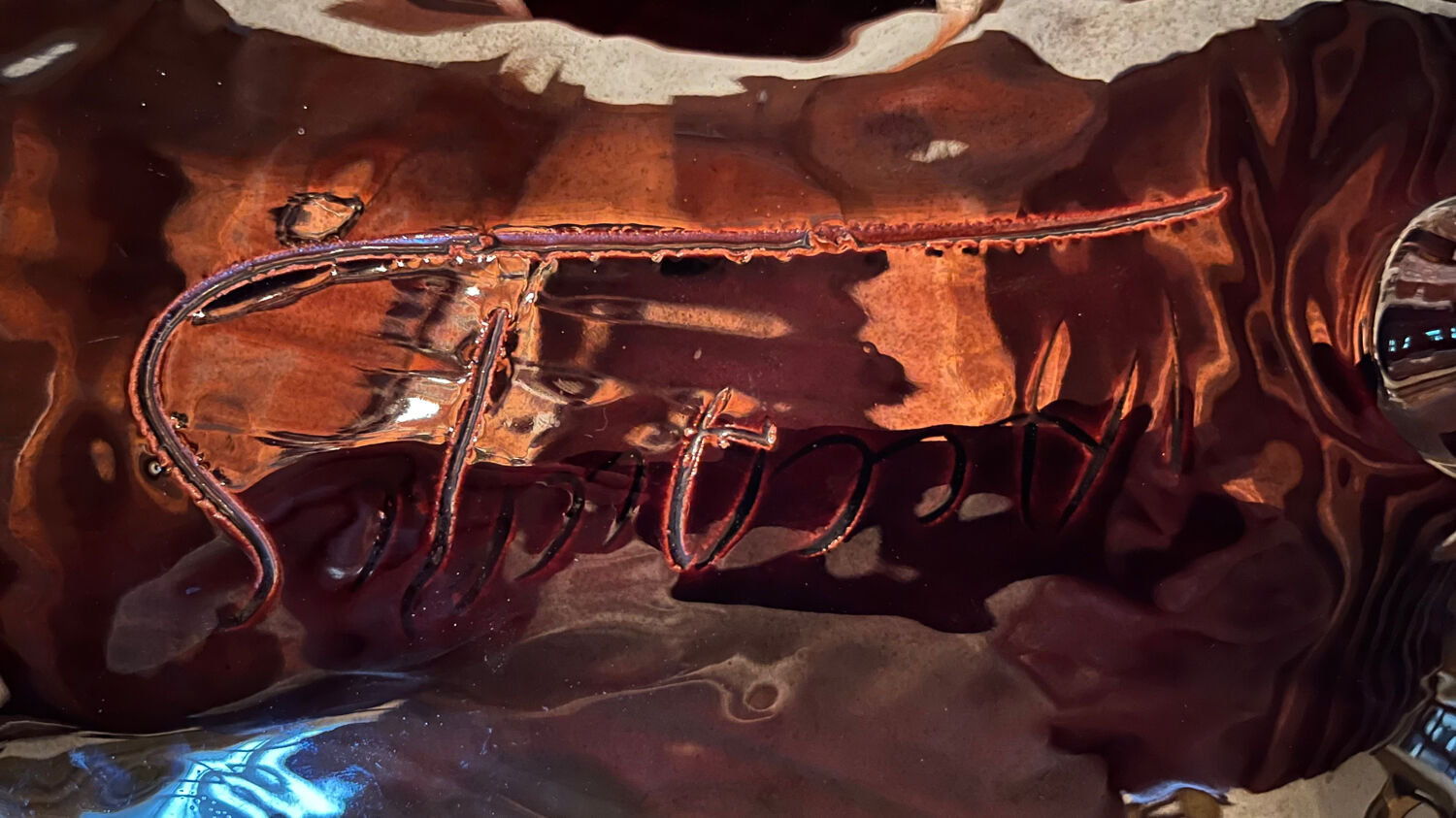 Vallauris fruit bowl signed Acca