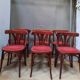Serie de 6 chaises bistrot en bois courbé