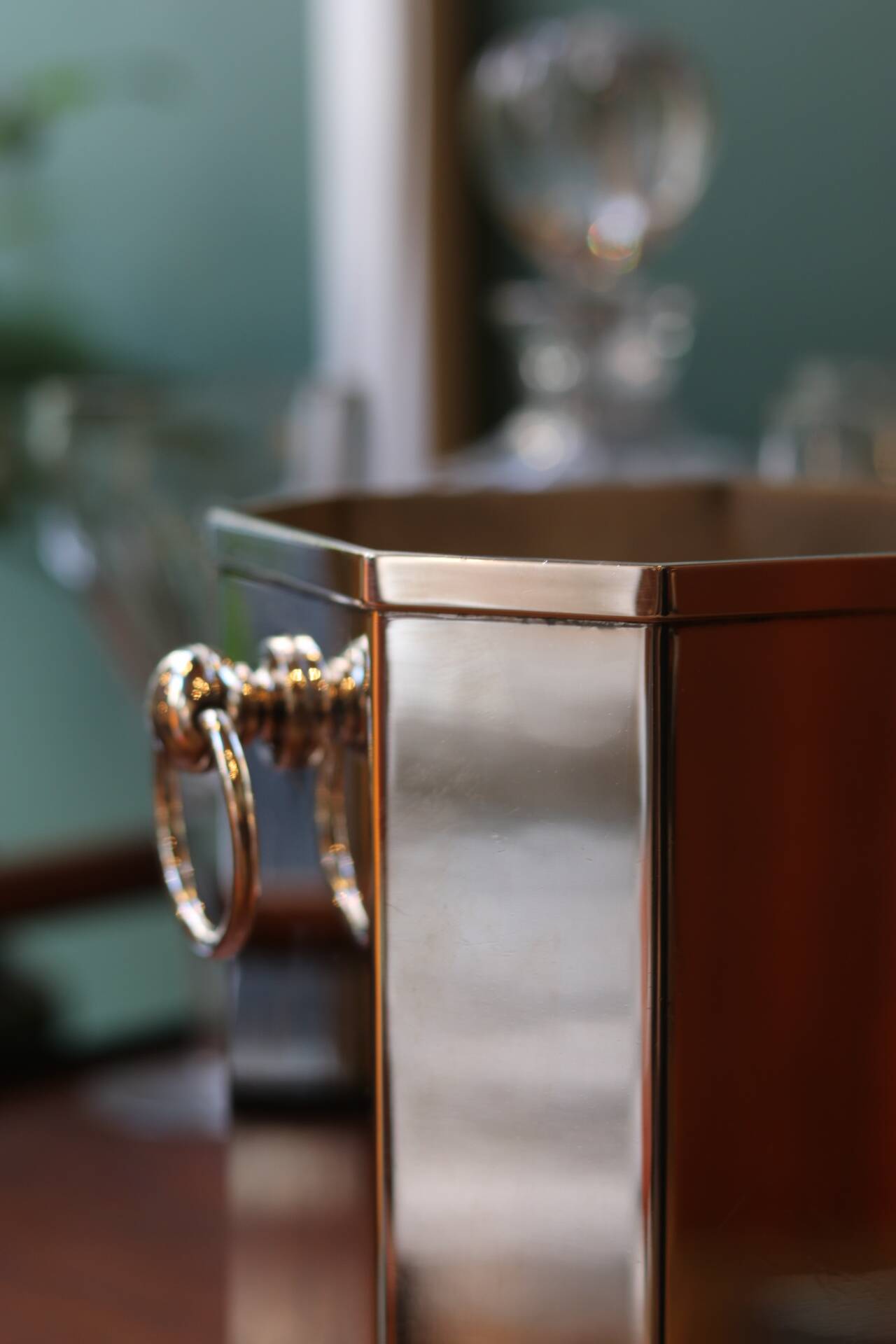 Silver-plated champagne cooler made by the silversmith St James