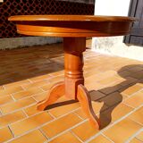 Round wooden coffee table