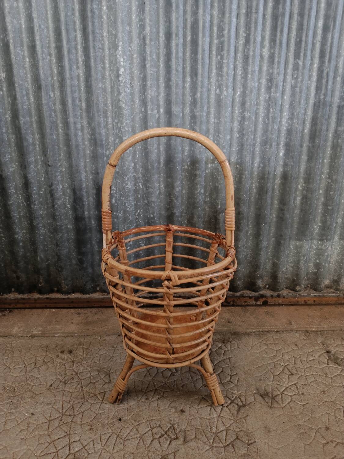 Vintage rattan wicker basket