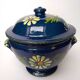 Ancient Alsatian pottery soup midnight blue