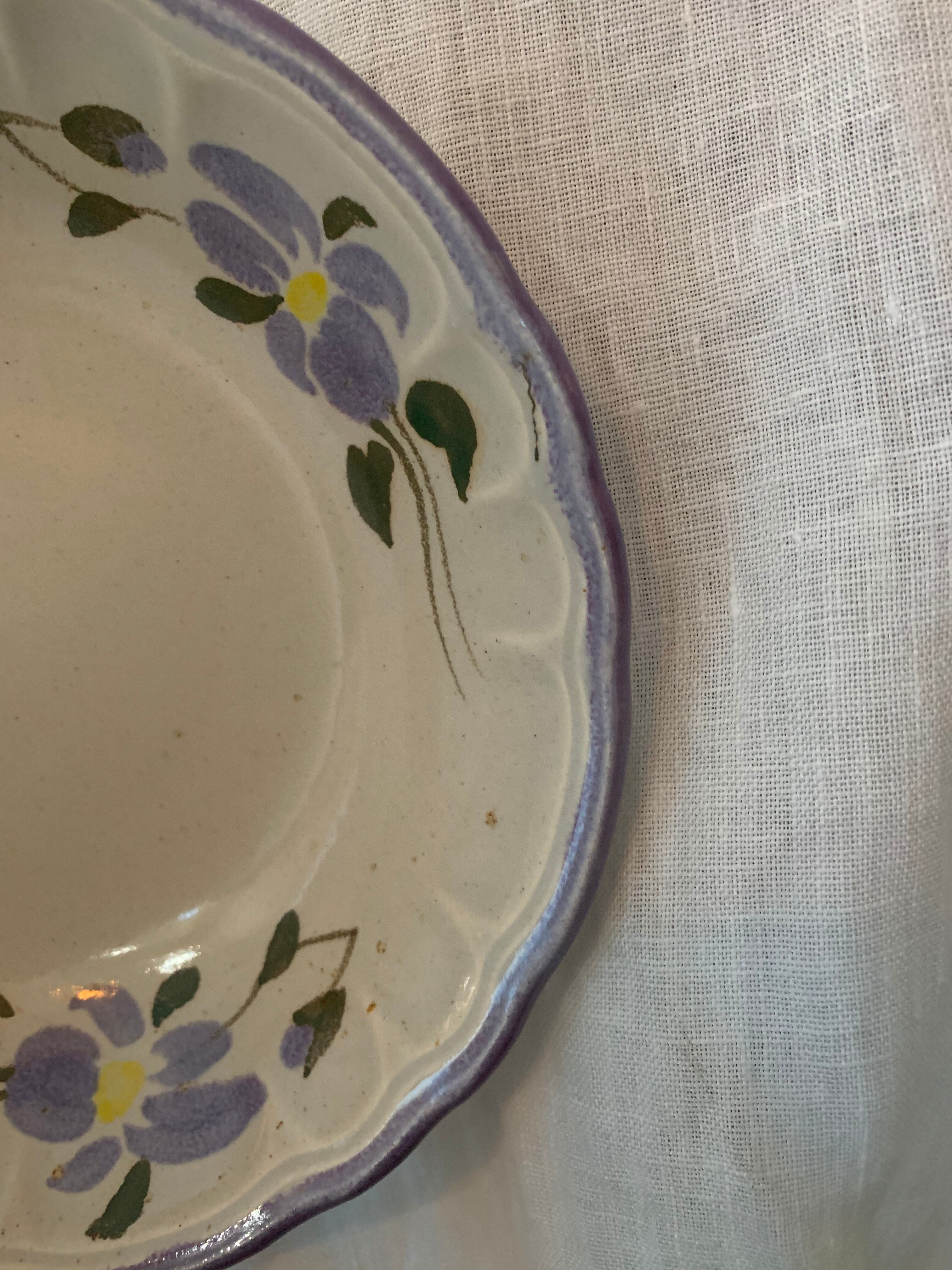 Assiettes creuses Salins France fleurs