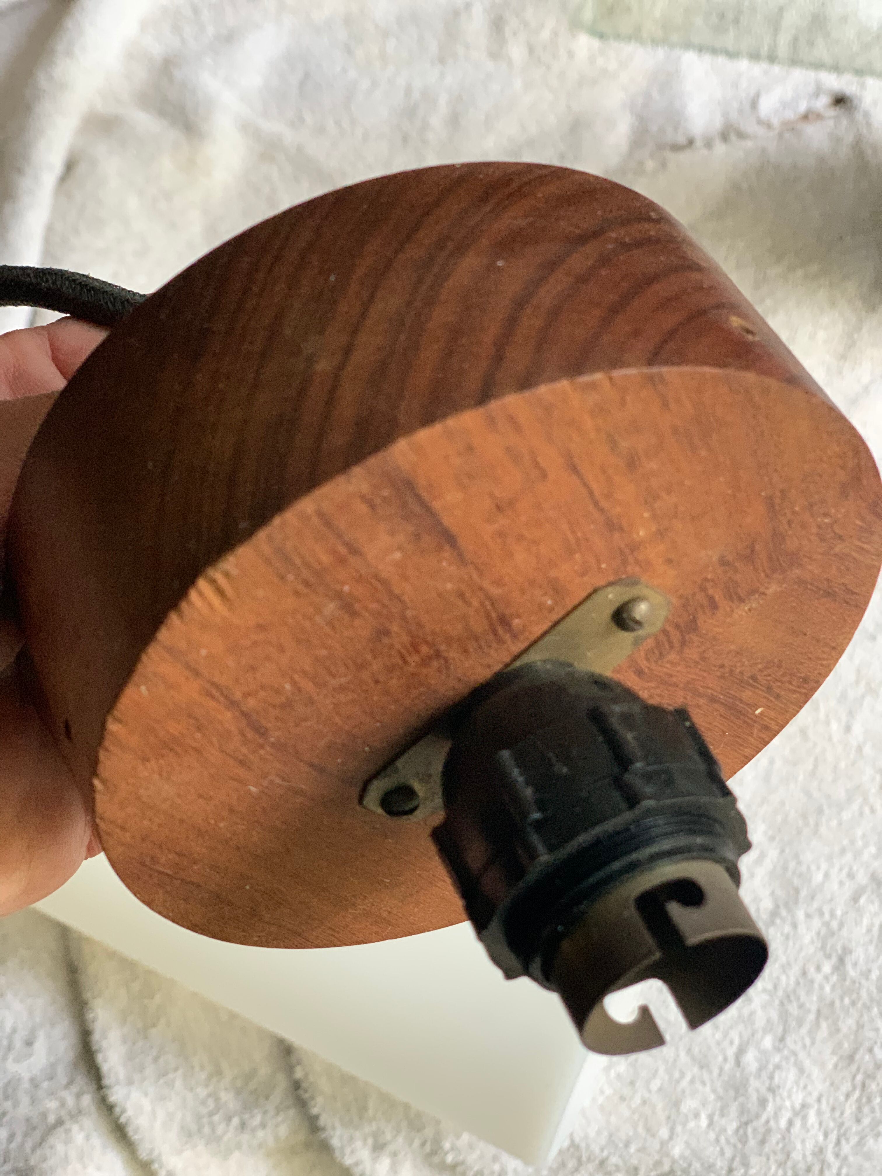 Vintage teak pendant lamp and acrylic glass